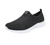 Zapatos casuales para hombre sin cordones, zapatillas deportivas de verano para caminar, zapatillas de correr de un solo color, zapatillas de malla cómodas, tallas grandes, ortopédicas, Blanco, 39 EU