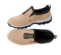 Zapatos casuales para hombre, talla grande, sin cordones, duraderos, antideslizantes, para senderismo, beige, 43.5 EU