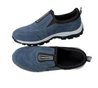 Zapatos casuales para hombre, talla grande, sin cordones, duraderos, antideslizantes, para senderismo, Blue, 42.5 EU