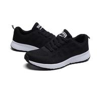 Zapatos casuales para mujer con correa de malla, zapatos redondos planos para mujeres conscientes de la moda, Negro , 43 EU