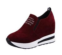 Zapatos casuales para mujer, lisos, para deportes al aire libre, ligeros, para viajes, talla grande, zapatos gruesos para mujer, carnaval, rojo, 41 EU