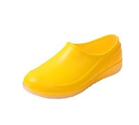 Zapatos casuales para mujer ponerse verano mujeres parejas botas de lluvia zapatos impermeables cocina clásica botas de trabajo en los pies botas de lluvia Zapatos Tacón de cuña, amarillo, 37 EU