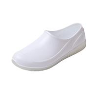 Zapatos casuales para mujer ponerse verano mujeres parejas botas de lluvia zapatos impermeables cocina clásica botas de trabajo en los pies botas de lluvia Zapatos Tacón de cuña, blanco, 37 EU