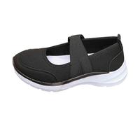 Zapatos casuales para mujer, primavera, verano, de tela de malla con cordones cruzados elásticos y enhebrado fácil, transpirables y cómodas, para un estilo dinámico y ligero, Negro124, 42 EU