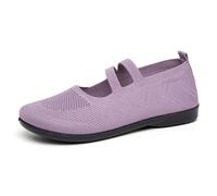 Zapatos casuales para mujer primavera verano de tela de malla transpirable color liso con punta cerrada y fácil de poner, cómodas y ligeras para un estilo de ciudad dinámico, Violeta133, 39 EU
