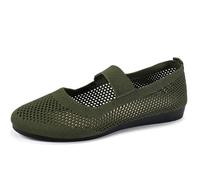 Zapatos casuales planos cómodos de color sólido exquisitos de punto transpirables a la moda para damas Sandalias Menorquinas Mujer