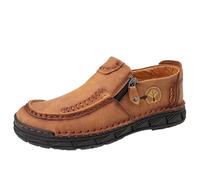 Zapatos casuales tradicionales para hombre, hechos a mano, de alta gama, para viajes, actividades al aire libre, marrón, 46 EU
