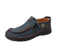 Zapatos casuales tradicionales para hombre, hechos a mano, de alta gama, para viajes, actividades al aire libre, azul, 47 EU