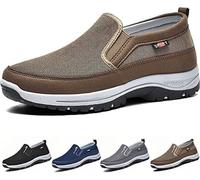 Zapatos CNA Trop for Hombres, Zapatos Asupwell, Mocasines de Lona sin Cordones con Soporte for el Arco for Hombres, Zapatillas ortopédicas Antideslizantes Informales for Exteriores (Color : Black, S