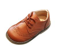 Zapatos Colegiales Niña,Mocasines Niño de Cuero Sintético con Cordones Moda Zapatos Brogue con Punta Redonda para Niñas y Niños Mocasines de Estilo Británico para Escuela y Uso Diario 21-30EU