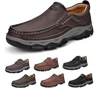 Zapatos Comfymore for Hombres, Zapatos ortopédicos for Caminar, Mocasines de Cuero Genuino, Zapatos de Cuero ortopédicos (Color : Dark Brown B, Size : 43)