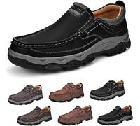 Zapatos Comfymore for Hombres, Zapatos ortopédicos for Caminar, Mocasines de Cuero Genuino, Zapatos de Cuero ortopédicos (Color : Black B, Size : 44)