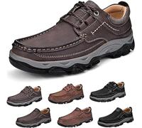 Zapatos Comfymore for Hombres, Zapatos ortopédicos for Caminar, Mocasines de Cuero Genuino, Zapatos de Cuero ortopédicos (Color : Dark Brown A, Size : 43)
