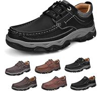 Zapatos Comfymore for Hombres, Zapatos ortopédicos for Caminar, Mocasines de Cuero Genuino, Zapatos de Cuero ortopédicos (Color : Black A, Size : 44)