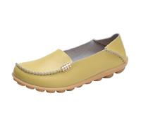 Zapatos Cómodos De Enfermera para Mujer, Mocasines Transpirables Antideslizantes De Cuero con Plataforma Sin Cordones para Mujer, Zapatos del Hospital Antideslizantes Amortiguador(Green,44 EU)