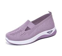 Zapatos Cómodos For Caminar For Mujeres Mayores Zapatillas Planas De Punto Ligeras Y Transpirables Zapatos De Verano For Mujer (Color : Light Purple, Size : 40)