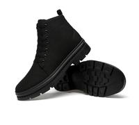 Zapatos con Alzas Invisibles para Hombre, 3,14" de Altura más Alta, Zapatillas Informales, cálidas, de Piel, con Cordones, de Media caña, para Caminar, Nieve, Invierno