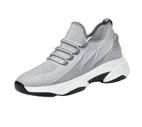 Zapatos con Alzas para Hombre, Zapatillas con Alzas Ocultas, Zapatillas Ligeras de Malla Transpirable, Calzado Deportivo Informal (Gray-6cm/2.4'',43)