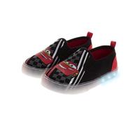 Zapatos con luces LED para niños de Paw Patrol Sonic Toy Story Spidey Lowtop de lona para niños y niños, tenis de lona de caña baja (talla 7-10 para niños pequeños/11-12 niños pequeños), Negro - Rojo