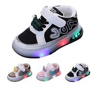 Zapatos con Luces Niño Deportivas Transpirables Zapatillas de Correr Cómodos Casual con Rasgos Y Luces Zapatos Luces LED Malla Luminosas Zapatos para Niños Tenis Iluminados Zapatillas de Deporte