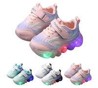 Zapatos con Luces Niño Deportivas Transpirables Zapatillas de Correr Cómodos Casual con Rasgos Y Luces Zapatos Luces LED Malla Luminosas Zapatos para Niños Tenis Iluminados Zapatillas de Deporte