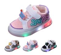 Zapatos con Luces Niño Deportivas Transpirables Zapatillas de Correr Cómodos Casual con Rasgos Y Luces Zapatos Luces LED Malla Luminosas Zapatos para Niños Tenis Iluminados Zapatillas de Deporte