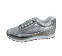 Zapatos con purpurina para mujer - Zapatos de lentejuelas negras, zapatillas de plataforma, zapatillas de cuero blanco, ligeras, con cordones, planas, plateadas, deportivas, transpirables, zapatillas