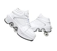 Zapatos con ruedas LED Patines luminosos de 4 ruedas Patines ajustables Rueda oculta para zapatillas de correr para jugar para hombres, mujeres y niños