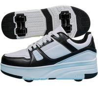 Zapatos con Ruedas Niños Niñas Adolescente Patines Zapatos con 4 Ruedas Zapatillas Zapatos Retráctiles Adultos Zapatos de Patinaje Desmontables Monopatín Zapatos (Negro,34EU)