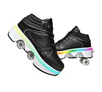Zapatos con Ruedas para Niños Y Niña, Multiusos Zapatillas con ruedascon Led Luces, Zapatillas de Skateboard