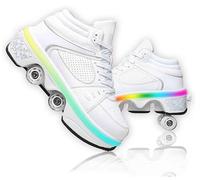 Zapatos con Ruedas para Niños Y Niña, Multiusos Zapatillas con ruedascon Led Luces, Zapatillas de Skateboard
