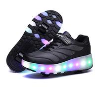 Zapatos con Ruedas Zapatillas con Dos Ruedas para niños y niña Led Luces Zapatillas con Ruedas Se Puede Bambas con Ruedas Carga con USB Automática Calzado de Skateboarding