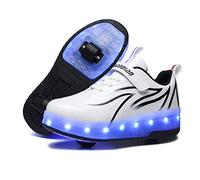 Zapatos con Ruedas Zapatillas con Dos Ruedas para niños y niña Led Luces Zapatillas con Ruedas Se Puede Bambas con Ruedas Carga con USB Automática Calzado de Skateboarding