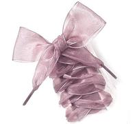 Zapatos Cordones de 4 cm de ancho de encaje de gasa Cordones planos de seda satén cinta deportiva zapatillas de deporte zapatos cuerdas botas de organza para niños adultos 160 cm - F - 1 par