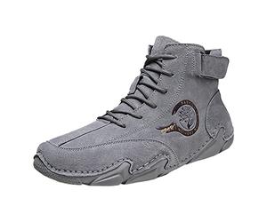Zapatos coreanos de cuero para hombre para primavera y otoño, botas cortas coreanas, estante para zapatos para hombre, gris, 39.5 EU