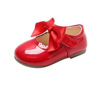 Zapatos Cuero Princesa Niño Baja Edad Sandalias Lazo Niñas Bebé Toddler, rojo, 19 EU