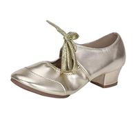 Zapatos Danse Vals Prom Ballroom Latin Ballet Femenino Talones Medianos para Mujeres Señoras, dorado, 42 EU