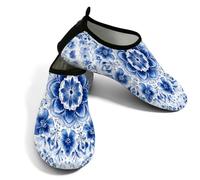 Zapatos de agua clásicos para mujer y hombre, zapatos de playa de color azul celadón, calcetines de natación de secado rápido, Classic Celadon Blue Bloom, 40/41 EU
