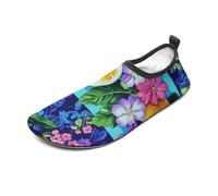 Zapatos de agua con estampado de limones azules y verdes para mujeres y hombres, calcetines acuáticos sin cordones para playa, natación, surf, ejercicio, Blue Green Lemons2, 39/39.5 EU