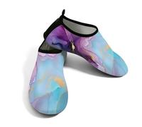 Zapatos de agua con estampado líquido de mármol morado para mujeres y hombres, zapatos de natación de secado rápido con suela antideslizante de TPR, calcetines ligeros para playa, piscina, surf, kayak