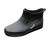 Zapatos de Agua de PVC para Hombre, Zapatos de Trabajo con Deslizamiento Superior bajo para Lavado de Coches, Zapatos de Cocina Ciclismo Calienta Bicicleta (Black, 40)