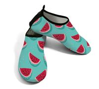 Zapatos de agua para mujer y hombre, color azul agua, sandía, zapatos de playa, calcetines de natación de secado rápido, Lake Water Blue Watermelon, 40/41 EU