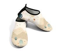 Zapatos de agua para mujer y hombre, color beige, planeta, océano, zapatos de playa, calcetines de natación de secado rápido, Beige Planet Ocean, 36/37 EU