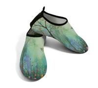 Zapatos de agua para mujer y hombre, color verde pastel, bosque, jardín, playa, calcetines de natación descalzos, zapatos de agua de secado rápido, Verde Pastel Forest Garden, 39.5/40 EU