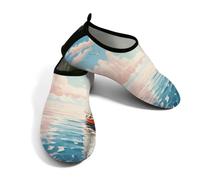 Zapatos de agua para mujer y hombre, con superficie marina, gaviota, velero, playa, calcetines de natación de secado rápido, Sea Surface Seagull Sailboat, 37.5/38.5 EU