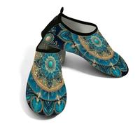 Zapatos de agua para mujer y hombre, diseño de bola azul, tótem, zapatos de playa, calcetines de natación de secado rápido, Blue Ball Art Flower Totem, 40/41 EU