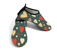 Zapatos de agua para mujer y hombre, diseño de corazón de Navidad, zapatos de playa, calcetines de natación de secado rápido, Corazón de amor navideño, 39.5/40 EU