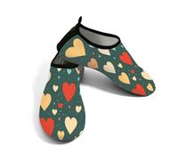 Zapatos de agua para mujer y hombre, diseño de corazón de Navidad, zapatos de playa, calcetines de natación de secado rápido, Corazón de amor navideño, 36/37 EU