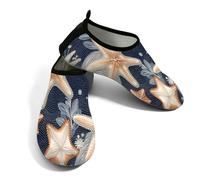 Zapatos de agua para mujer y hombre, línea azul, diseño de estrella de mar, zapatos de playa, calcetines de natación de secado rápido, Blue Line Starfish, 40/41 EU