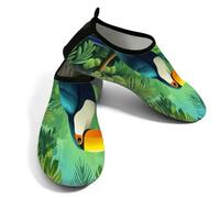 Zapatos de agua para mujeres y hombres, zapatos de playa tropicales de jungla tucán, calcetines de natación de secado rápido, Tucán tropical de la selva, 36/37 EU